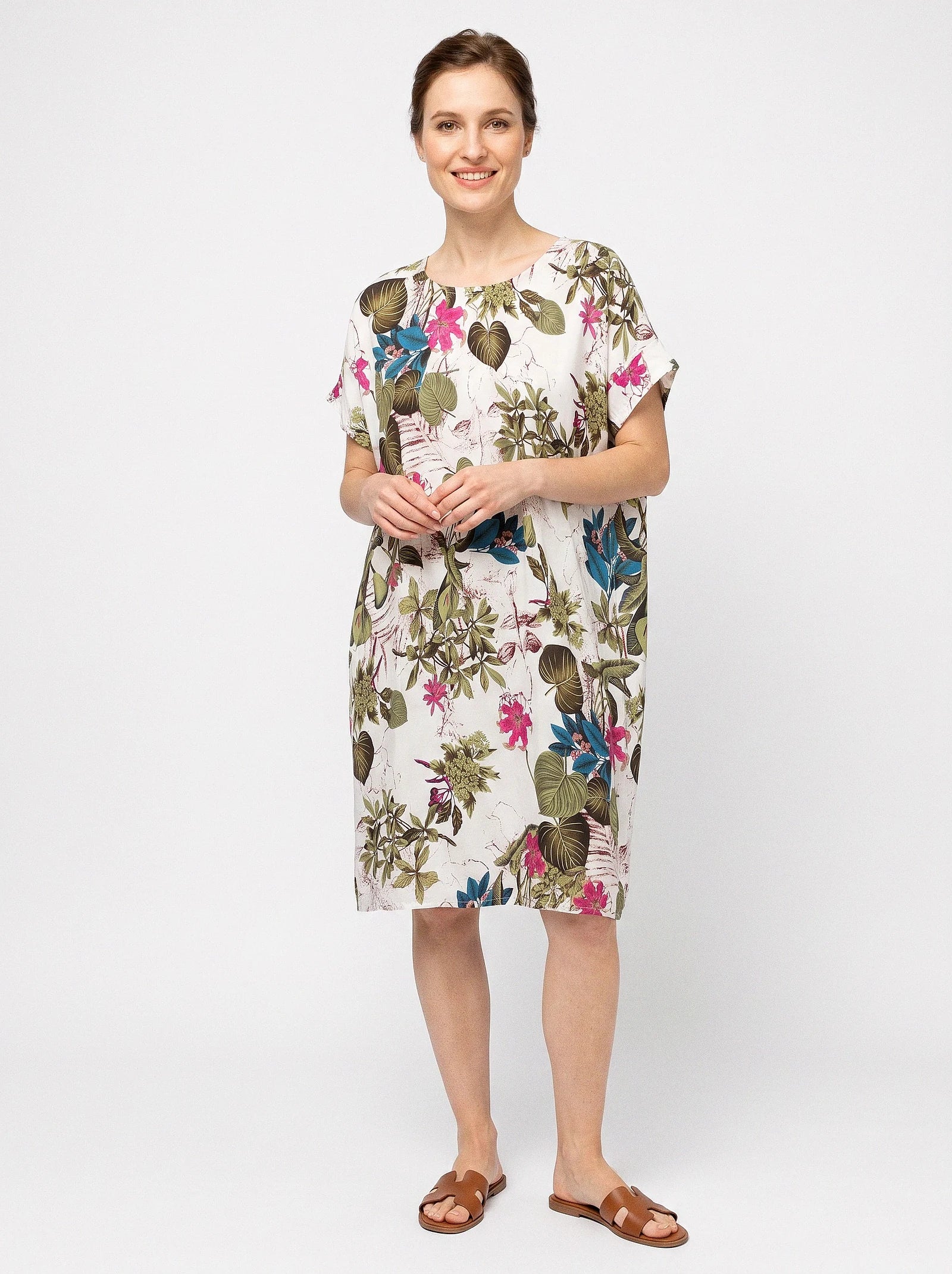 The Verena - Cream Botanical Dress