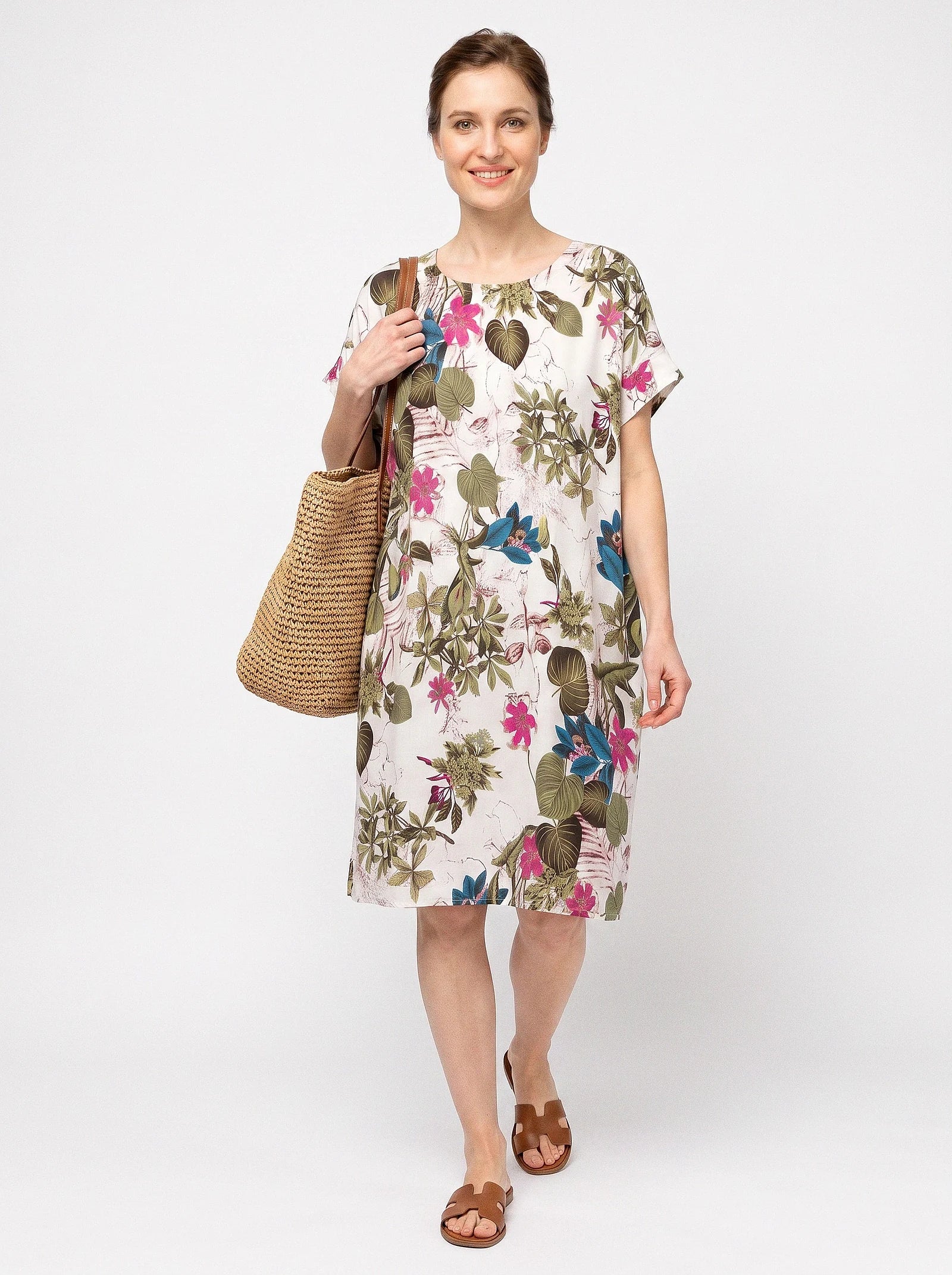 The Verena - Cream Botanical Dress