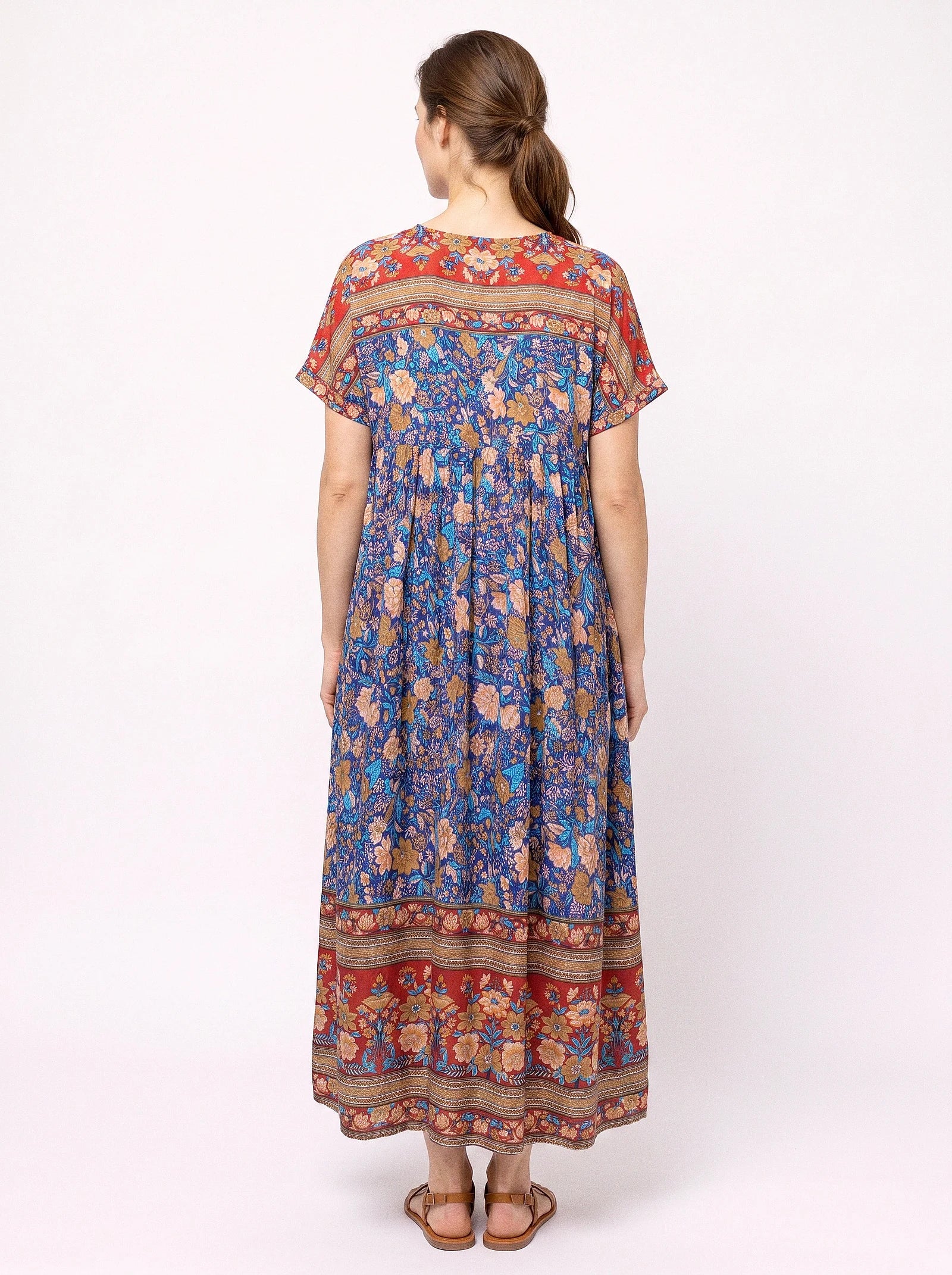 The Jaipur - Blue Floral Border Dress
