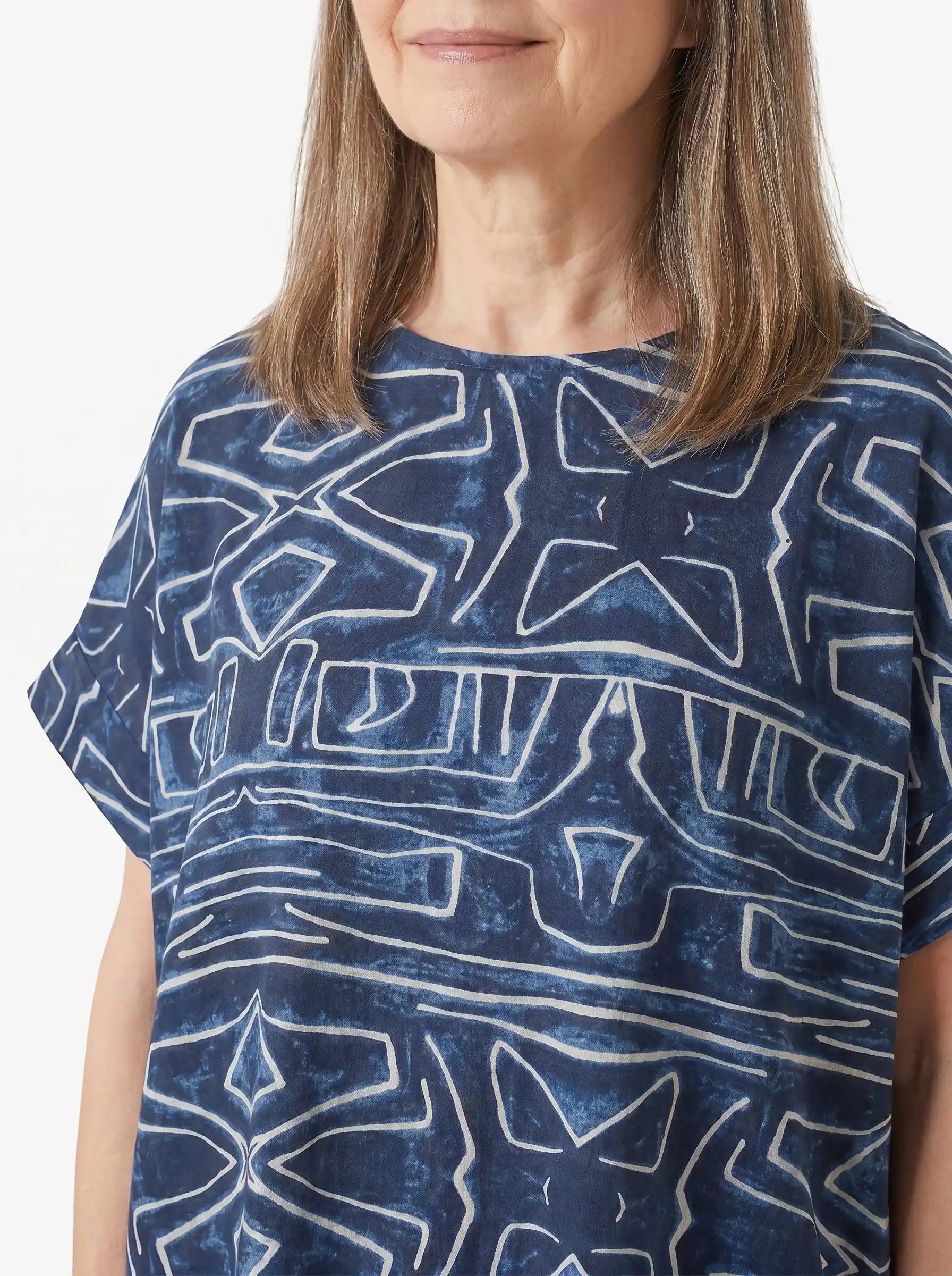 La robe Kuba - Imprimé tribal marine