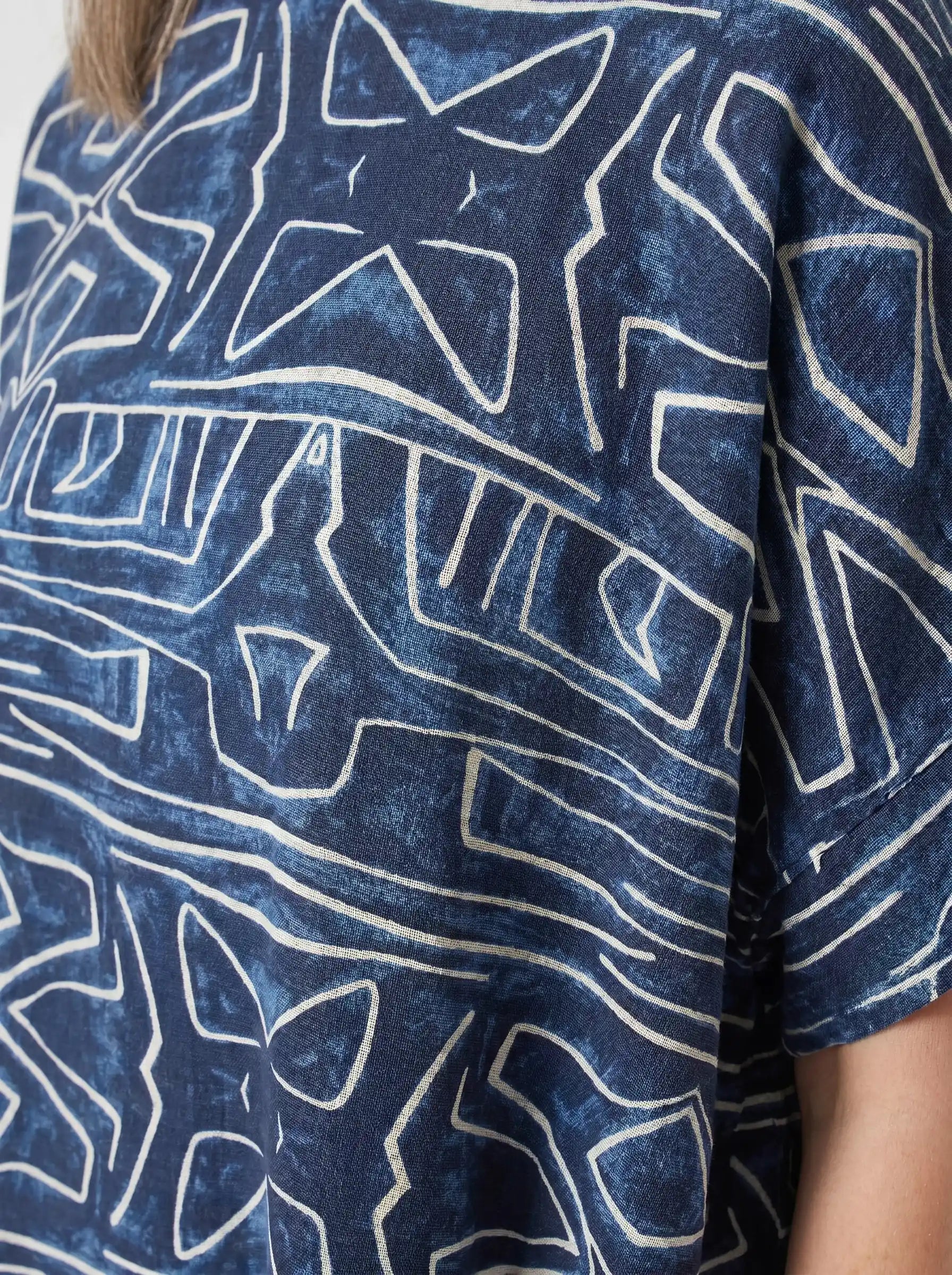 La robe Kuba - Imprimé tribal marine
