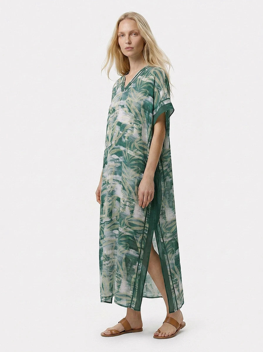 The Amazonas - Green Watercolor Caftan