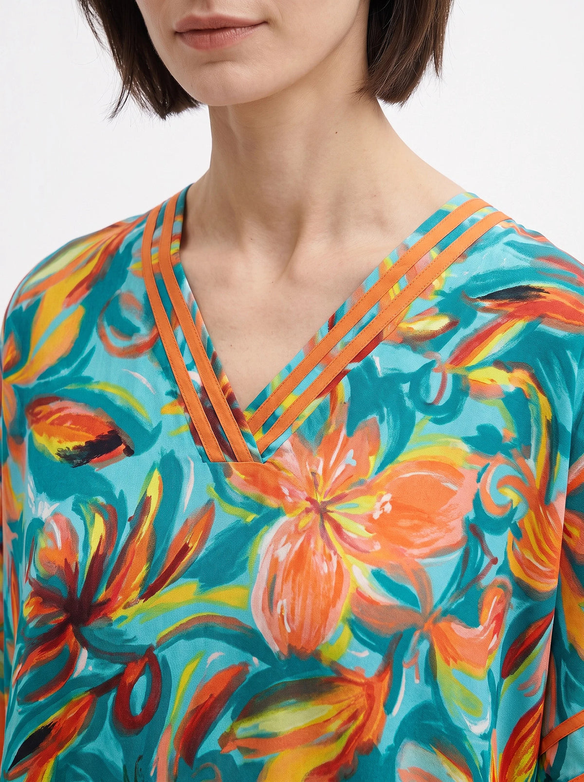 The Havana - Teal & Orange Tropical Caftan