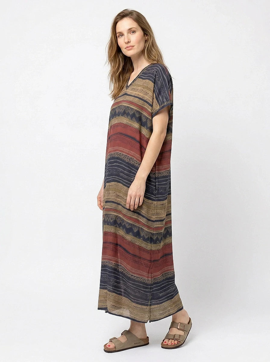 The Navajo - Tribal Stripe Caftan