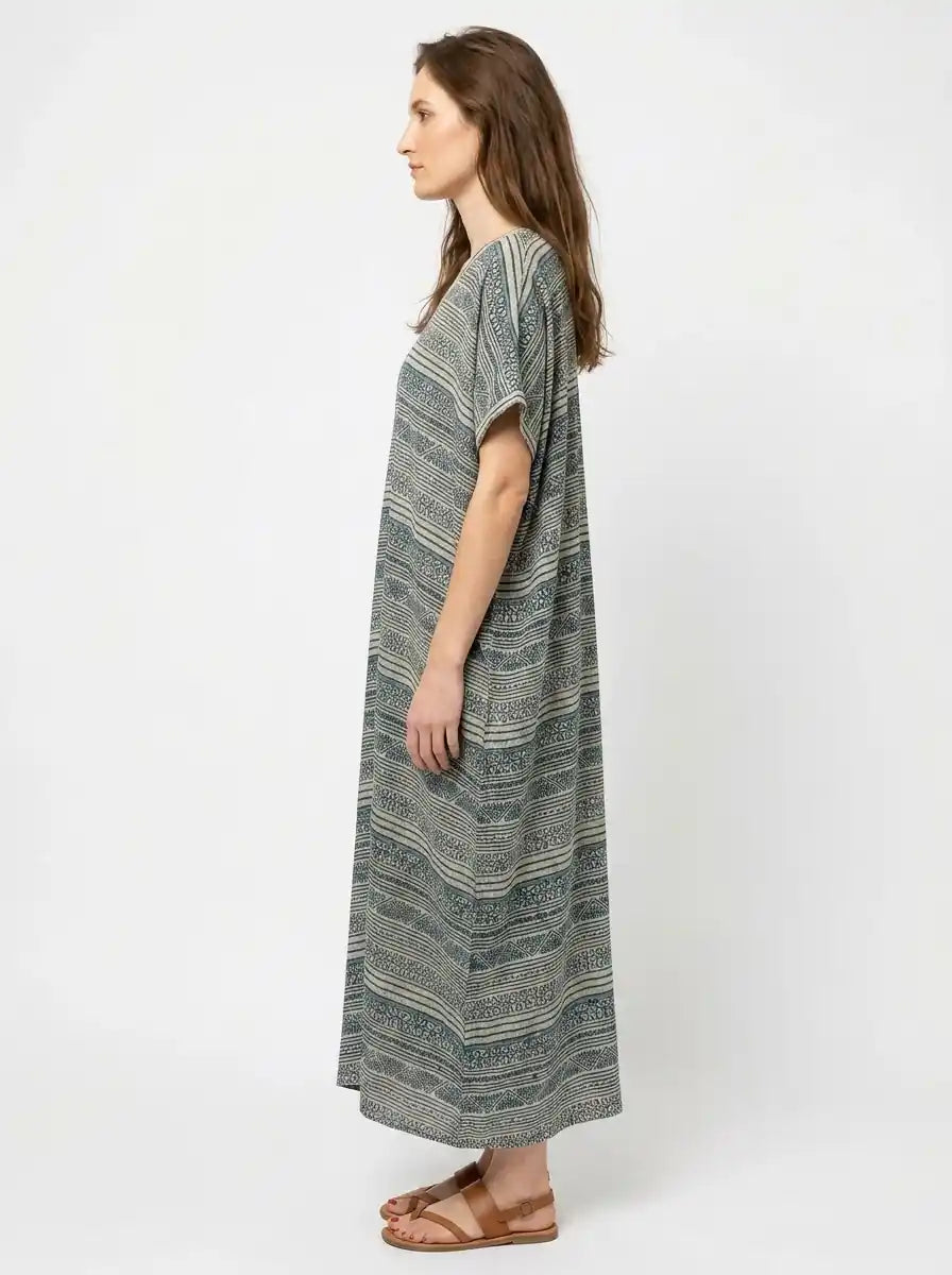 The Linen - Sage Ornamental Caftan