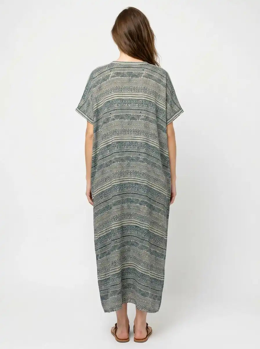 The Linen - Sage Ornamental Caftan