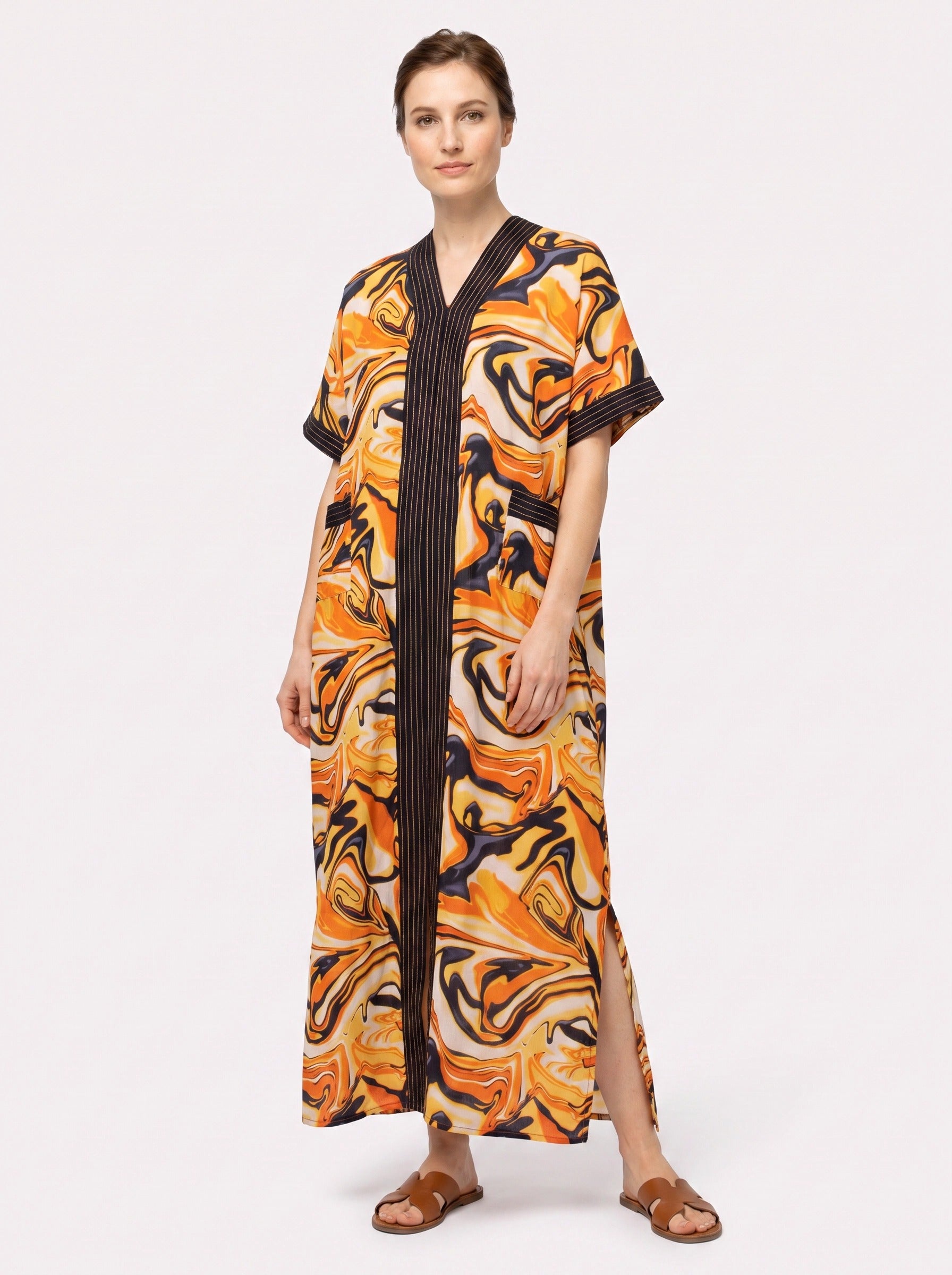 The Amber - Molten Swirl Caftan Dress