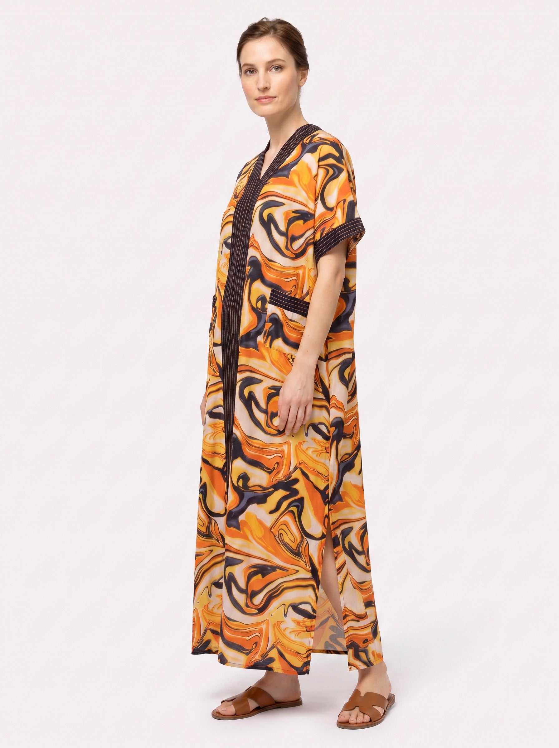 The Amber - Molten Swirl Caftan Dress