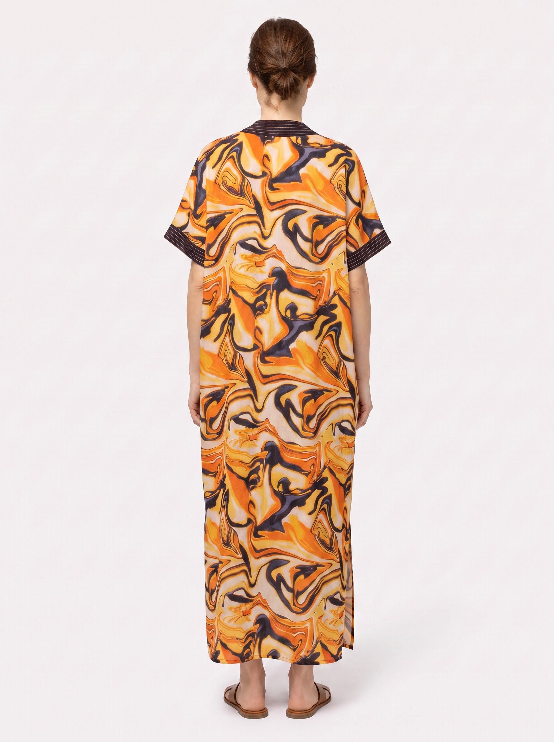 The Amber - Molten Swirl Caftan Dress