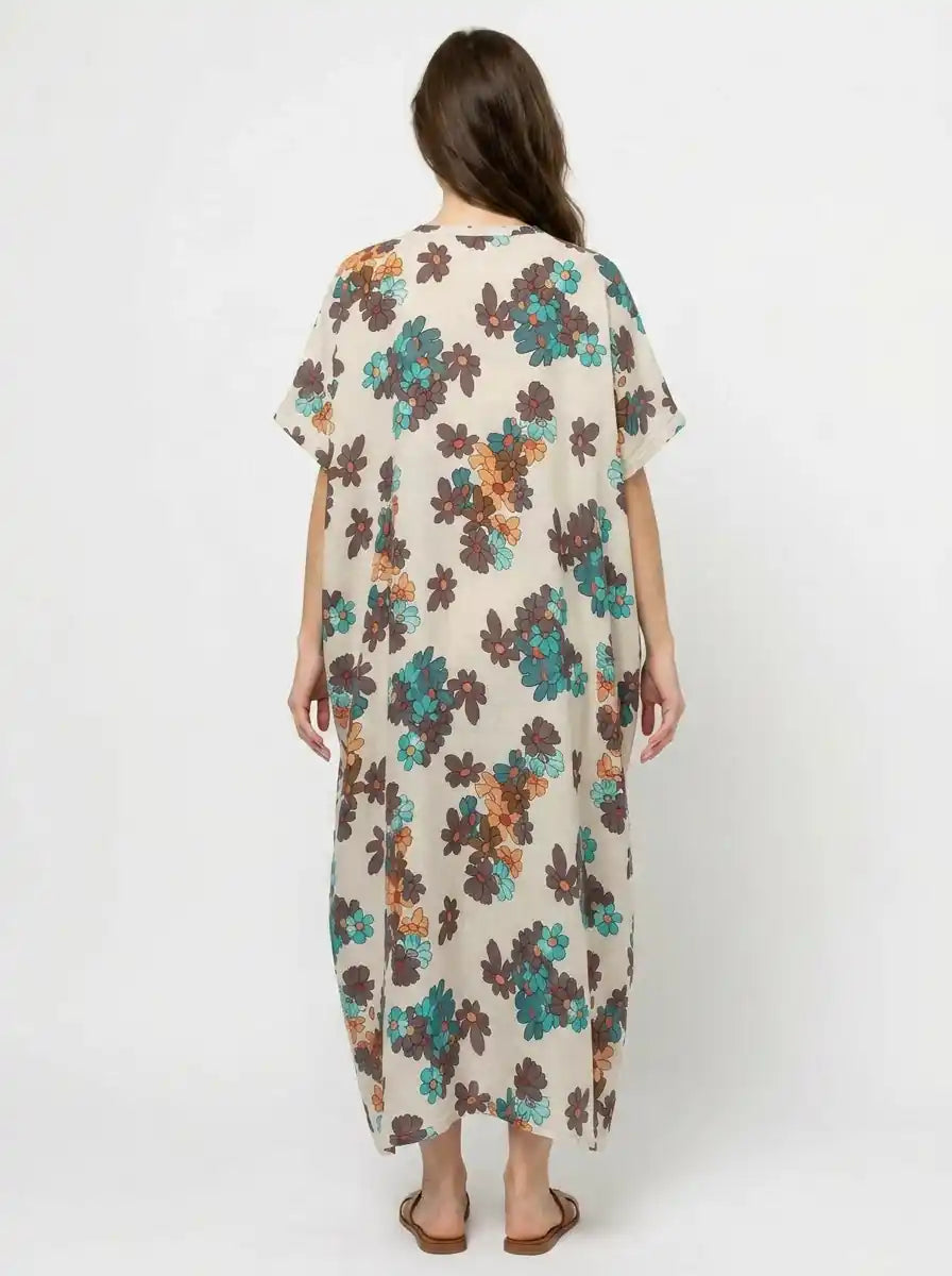 The Daisy - Retro Floral Caftan